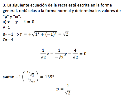 Forma Normal De La Ecuacion De La Recta